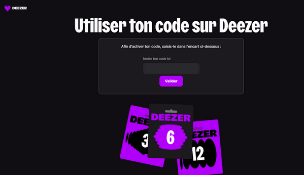 Obtenir Deezer Premium gratuit avec la carte cadeau