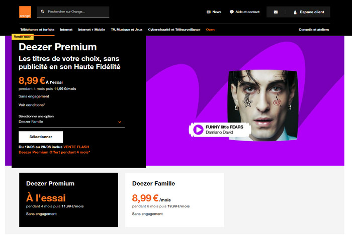 Avoir Deezer 4 mois gratuit avec Orange