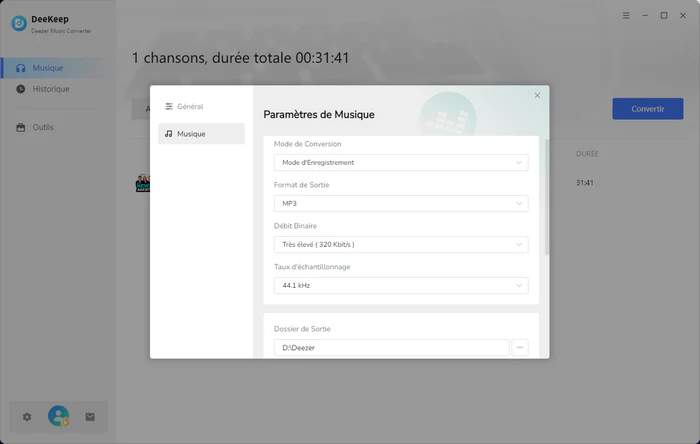 Configurez les paramètres de sortie du podcast