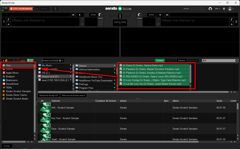 Importer des musiques Deezer dans Serato DJ