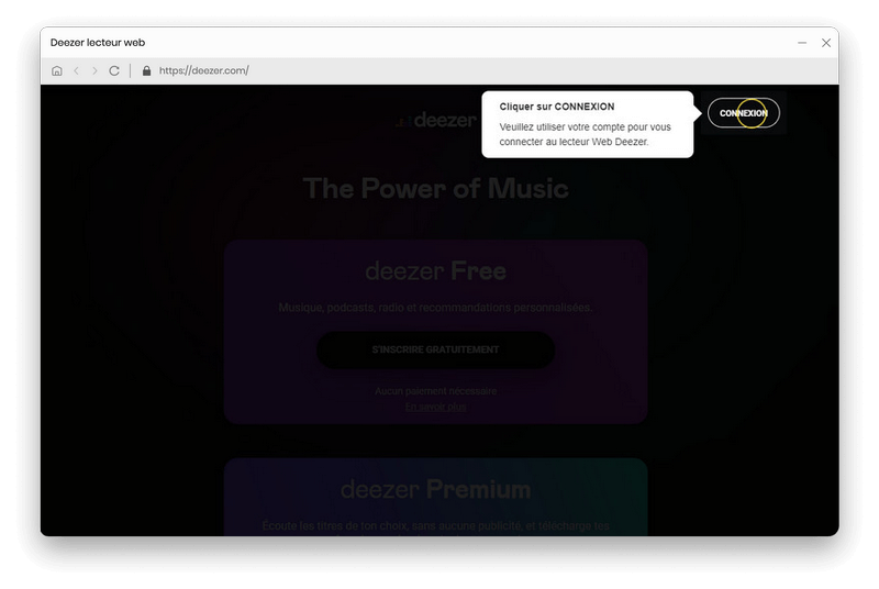 Connectez-vous à Deezer Web Player